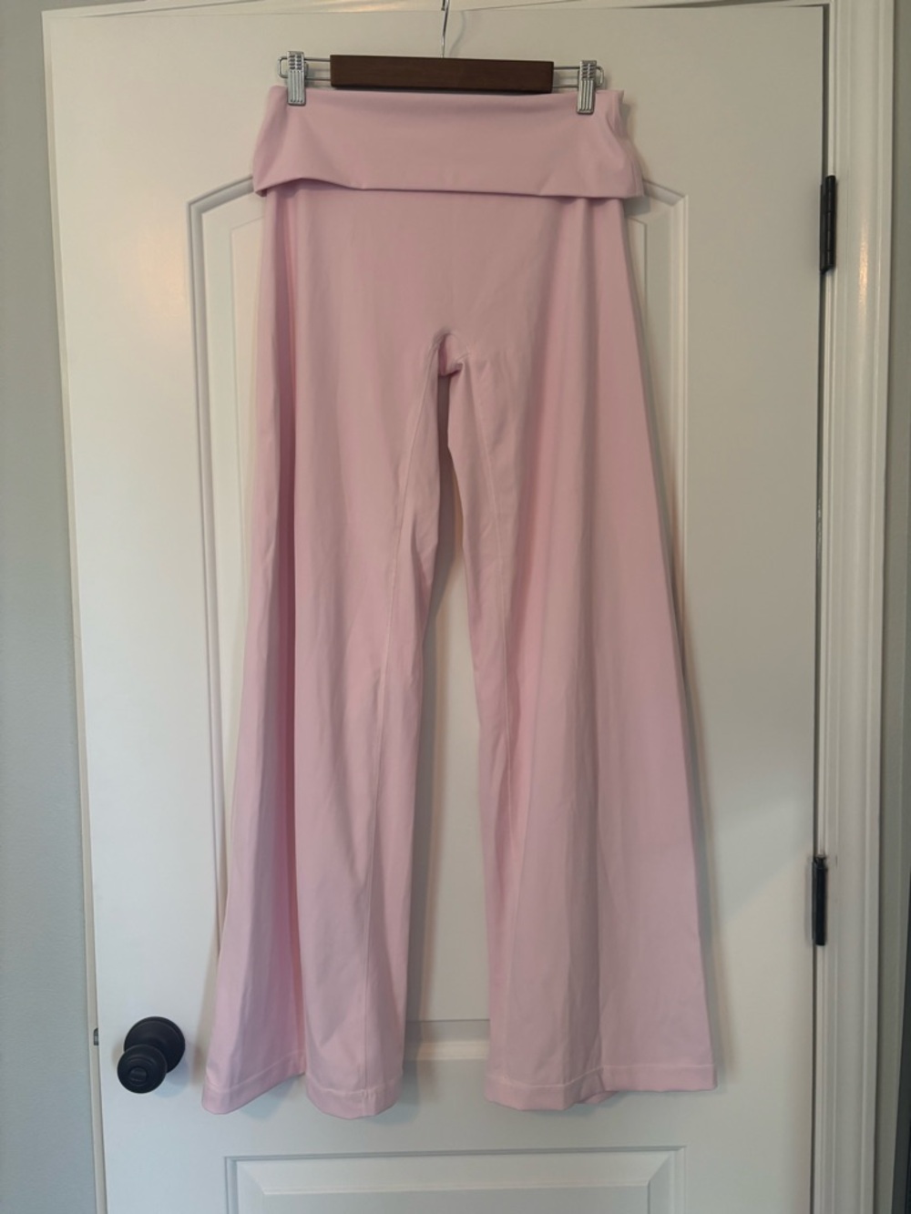 NWOT Light Pink Fold-Over Waist Wide-Leg Pants
